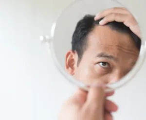 鏡に映る男性